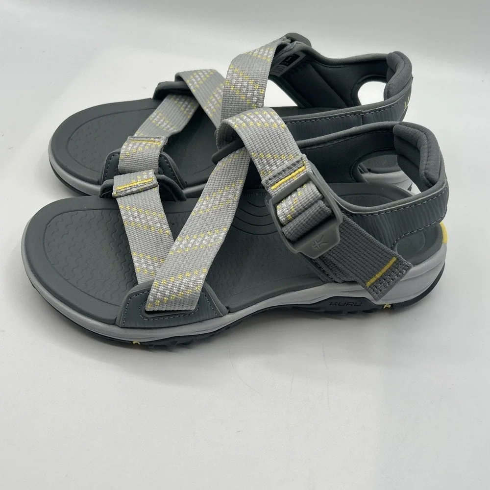 NEW Kuru Women's Current Sandal, Gray, Soft Yellow,Walking,Hiking, SZ: 8 M, NWOB - Picture 5 of 15
